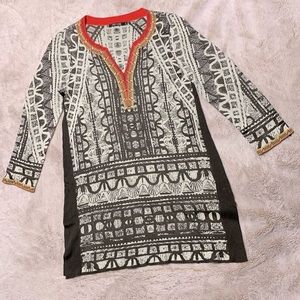Nic + Zoe tribal pattern tunic sweater